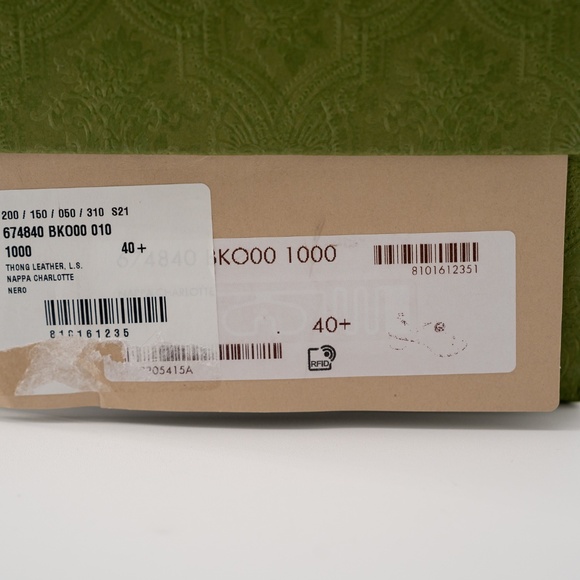 size 40.5G - Gucci Marmont GG Thong T-Strap Sandals Black Leather Chuck Heel - Picture 12 of 12